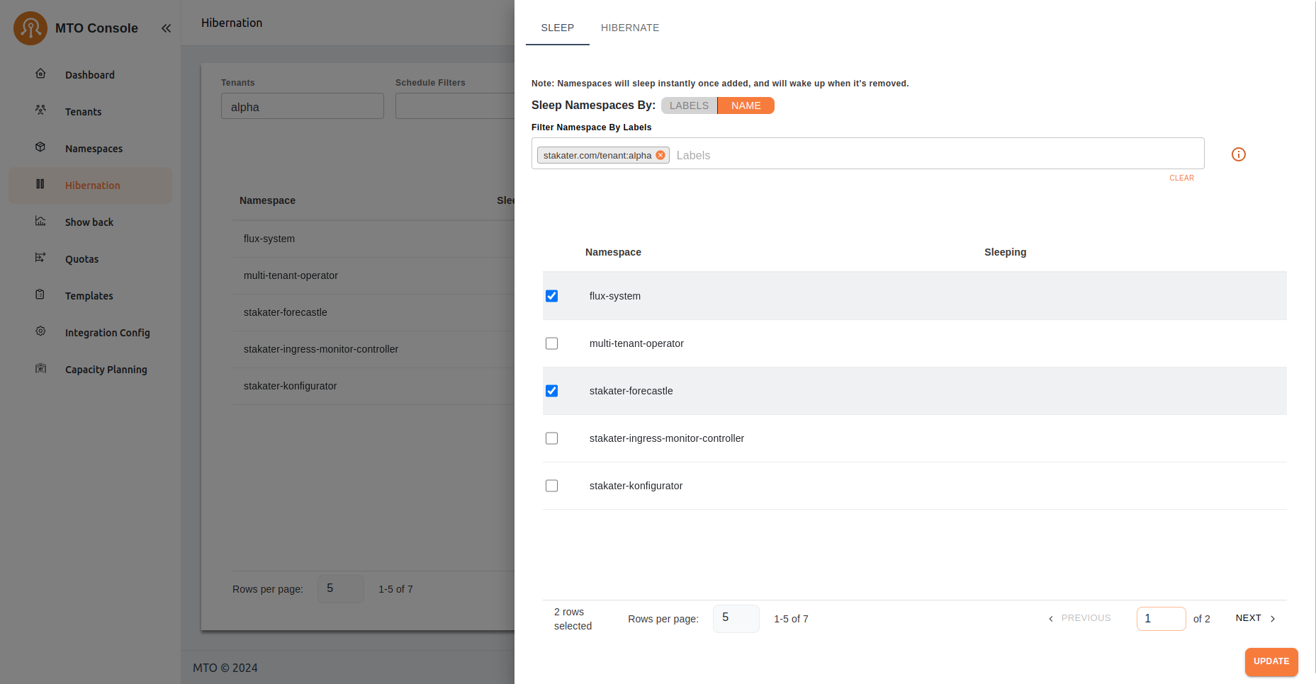sleepByNameSelection