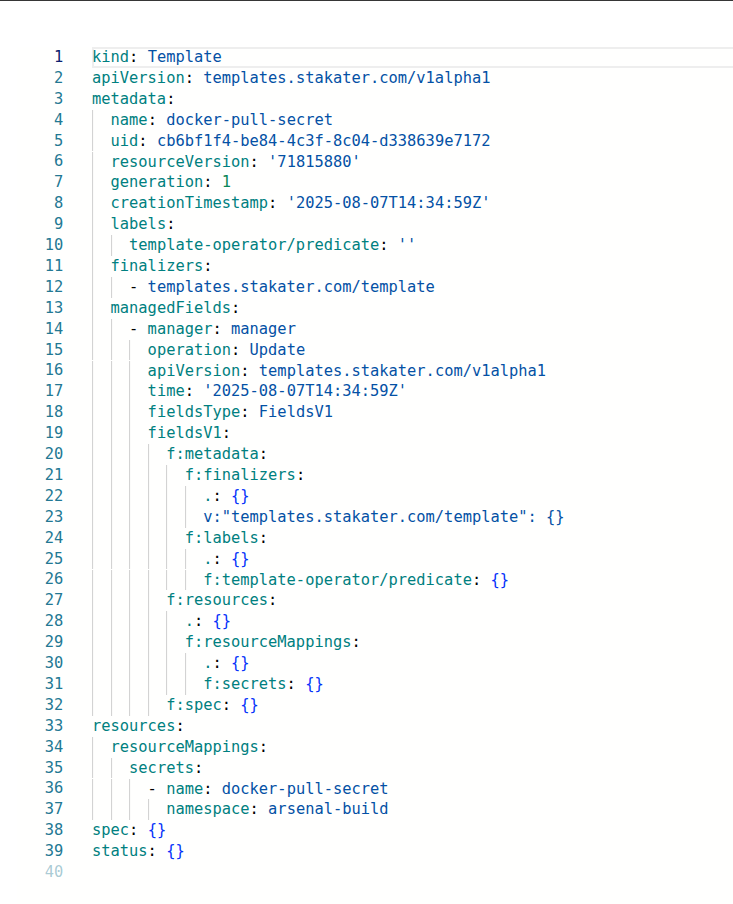 Template YAML