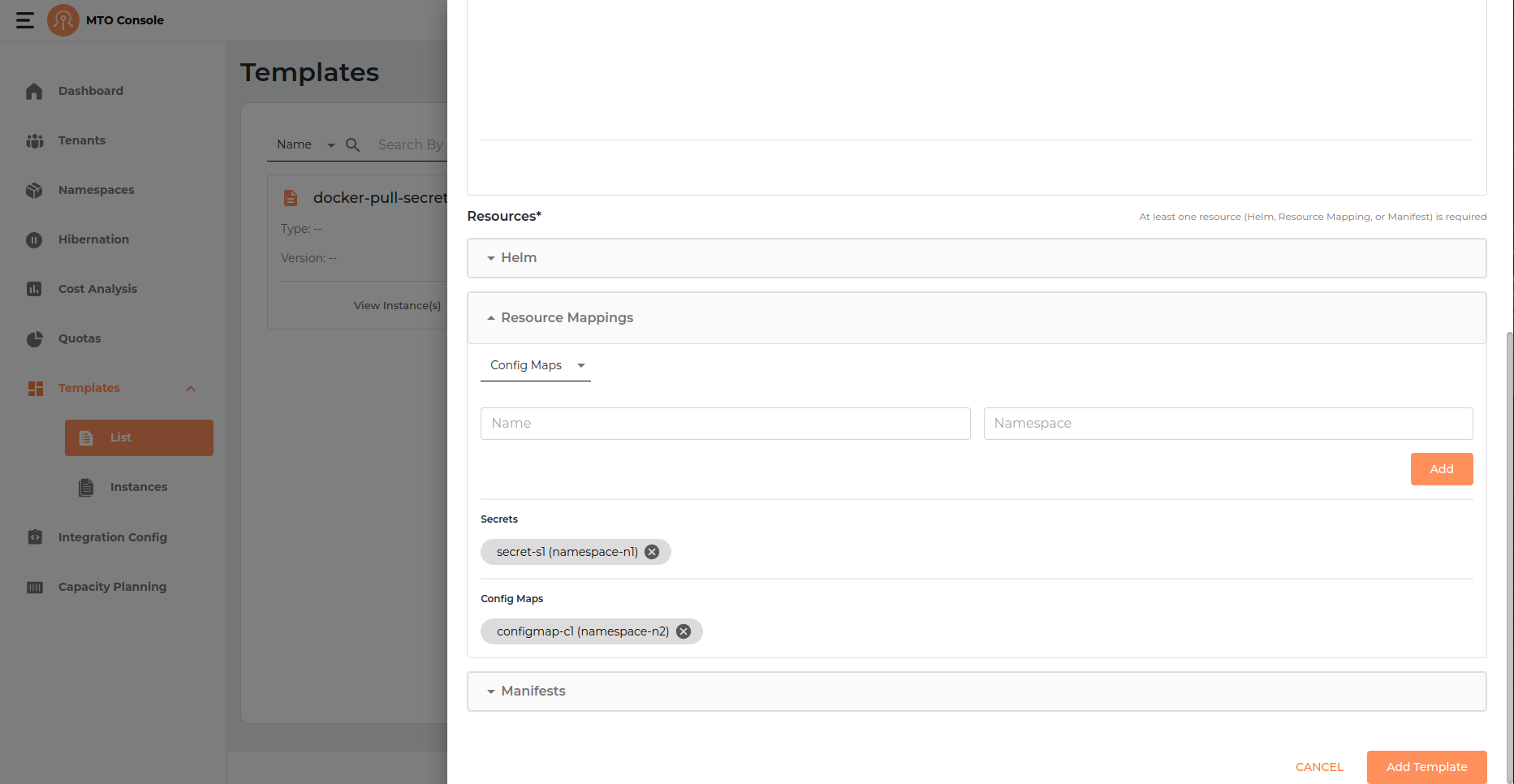 templateResourceMappings